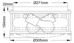 Quintiesse QN-ASHLANDBAY-F-NBR-BATH-Kou. st svítidlo ASHLAND 2xE27/60W/230V IP44