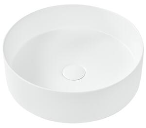 Umyvadlo na desku TEBAR ⌀ 40 cm Keramika Krémově bílá