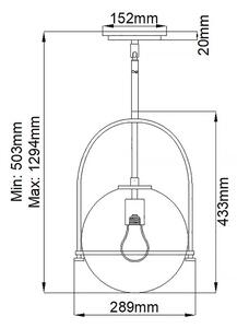 Quintiesse QN-SOMERSET-P-C-HB - Lustr na tyči SOMERSET 1xE27/60W/230V bronzová