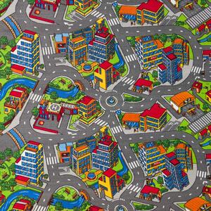 IDEAL DĚTSKÝ METRÁŽOVÝ KOBEREC Clever Town 8485 šedá BARVA: Vícebarevný, ŠÍŘKA: 4 m