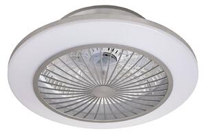 Lindby Stropní ventilátor LED Mamuti, stříbrný, tichý, Ø 55 cm, stmívatelný, Hliník / šedá / zinek, Obývací pokoj / jídelna, Hliník, Moderní