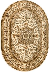 Koberec Super Rose 3792A Ornament květiny, krémový / béžový ovál