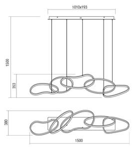 Redo 01-3393 - LED Stmívatelný lustr na lanku BIAS LED/120W/230V černá