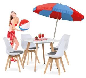 Jídelní set Autronic 80x80 cm bílá mat 10953