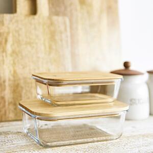 HOMLA Skladovací nádoba s Bamboo víkem 20x15 cm