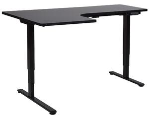 Elektricky nastavitelný rohový psací stůl DESTINES 160 cm 109 cm Černá Levá