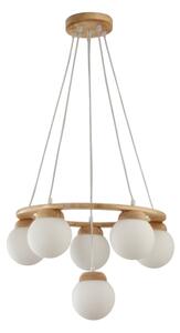 Brilagi - Lustr na lanku VISBY WOOD 6xE27/60W/230V pr. 58 cm dřevo