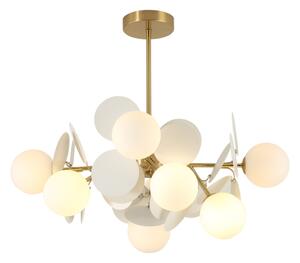 Brilagi - Lustr na tyči BALMO 8xG9/9W/230V pr. 60 cm zlatá/bílá
