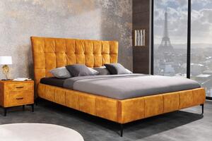 Postel BOUTIQUE 160x200 CM tmavě žlutá samet Nábytek | Ložnice | Postele | Všechny postele pro dospělé