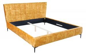 Hořčicová sametová postel Boutique 160x200 cm