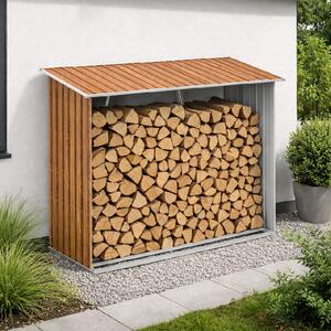 Zahradní dřevník BestBerg BBSH-F001W / 1,35 m²/ 163 x 83 x 154 cm / dekor dřeva/hnědá