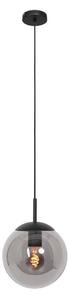 Závěsné svítidlo Bollique, černá barva, Ø 30 cm, sklo, 1 světlo, globus