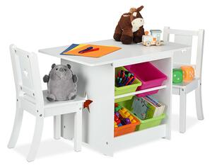 Dětský stůl a židle v bílé barvě