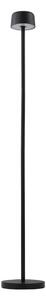 Lindby LED nabíjecí stojací lampa Isason, černá, hliník, Ø 11 cm