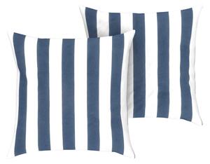 LIVARNO home Potah na polštář Renforcé, 50 x 60 cm, 2 kusy (pruhy modrá / bílá) (100374520003)