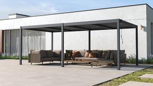 Hliníková bioklimatická pergola s lamelami BestBerg BBP-18G / 6 x 3 m / šedá