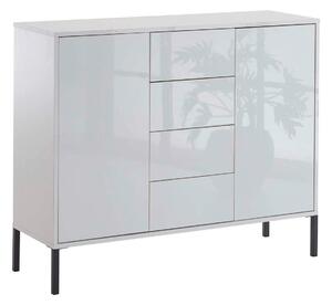 KOMODA, bílá, vysoce lesklá bílá, 105,5/86/33 cm MID.YOU - Komody na nožičkách, Online Only