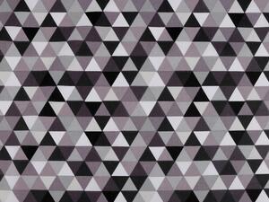Bavlněná látka trojúhelníky - 4 (440) šedohnědá