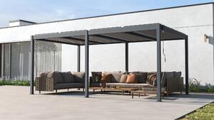 Hliníková bioklimatická pergola s lamelami BestBerg BBP-15G / 5 x 3 m / šedá