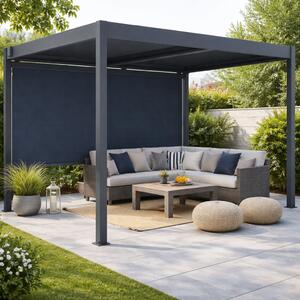 Boční zástěna pro bioklimatickou pergolu BestBerg BBP-W370 / 370 × 204 cm / šedá