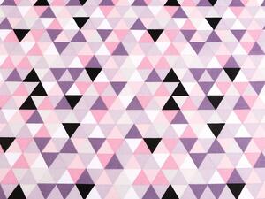 Bavlněná látka trojúhelníky - 5 (434) růžová sv