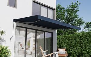 Elektrická markýza s LED osvětlením BestBerg BBSU-EL495CG / 495 x 300 cm / šedá