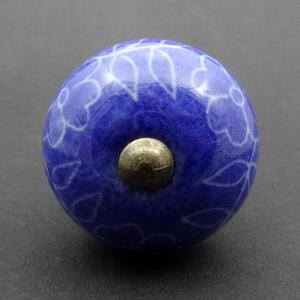 Keramická úchytka -Povíjnice modrá rytá Barva kovu: zlatá