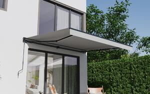 Elektrická markýza s LED osvětlením BestBerg BBSU-EL395LG / 395 x 300 cm / světle šedá