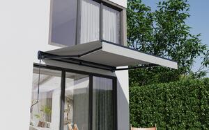 Elektrická markýza s LED osvětlením BestBerg BBSU-EL295LG / 295 x 250 cm / světle šedá