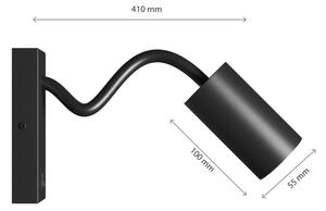 Nástěnné bodové svítidlo SQUALLA VARIOSA 1xGU10/10W/230V černá