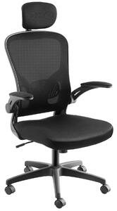 Tectake 405323 ergonomická kancelářská židle arges s nastavitelnou opěrkou hlavy - černá