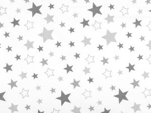 Bavlněná látka hvězdy - 11 (367) bílá šedá