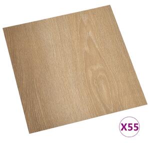 Samolepicí podlahové desky 55 ks PVC 5,11 m² hnědé