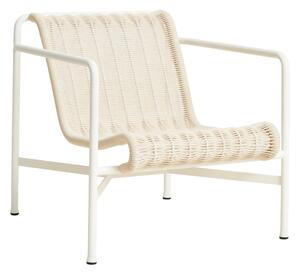 HAY Zahradní křeslo Palissade Cord Lounge Low, Cream White