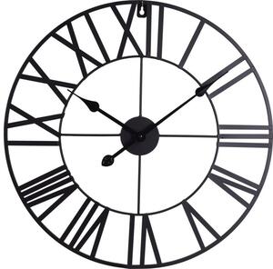 Kovové hodiny černé 57 cm