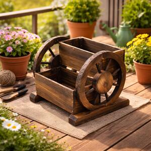 Dřevěný zahradní truhlík BestBerg BBGD-2039 / 39 x 35 x 32 cm / hnědá