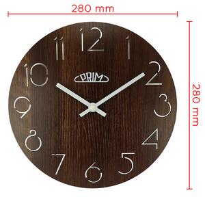 Dřevěné designové hodiny tmavě hnědé MPM E01P.3942.52