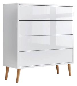 KOMODA, bílá, vysoce lesklá bílá, 79/86/33 cm MID.YOU - Komody na nožičkách, Online Only