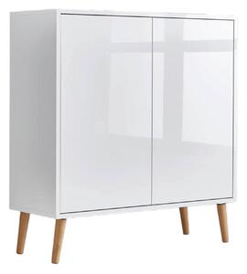 KOMODA, bílá, vysoce lesklá bílá, 79/86/33 cm MID.YOU - Komody na nožičkách, Online Only