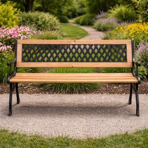Zahradní lavička BestBerg BBGF-236 / 126 × 53 × 74 cm / dřevo/černá