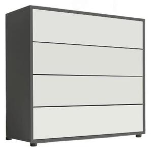 KOMODA, antracitová, bílá, 79/73/33 cm MID.YOU - Široké komody, Online Only