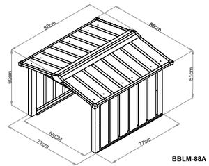 Garáž pro robotickou sekačku BestBerg BBLM-88A / 88 x 86 x 60 cm / antracit