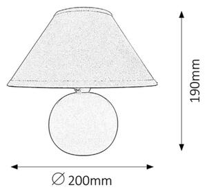 Rabalux 4901 ARIEL - Stolní lampička s keramickým podstavcem v bílé barvě 1 x E14, 19cm (Stolní lampa s keramickým podstavcem a textilním stínidlem)