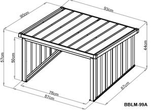 Garáž pro robotickou sekačku BestBerg BBLM-99A / 90 x 93 x 57 cm / antracit
