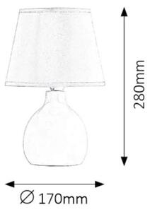 Rabalux 4478 INGRID - Stolní lampička s keramickým podstavcem v barvě bordó 1 x E14, 28cm (Stolní lampa s keramickým podstavcem a textilním stínidlem)