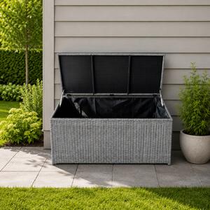 Ratanový zahradní úložný box BestBerg BBRF-B1G / 350 l / 115 × 55 × 57 cm / šedá