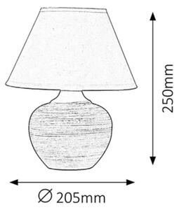 Rabalux 4391 MOLLY - Stolní lampička s keramickým podstavcem v béžové barvě ,1 x E14, 25cm (Stolní lampa s keramickým podstavcem a textilním stínidlem)