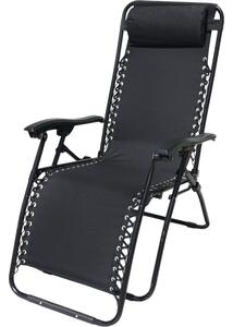 Zahradní plážové relaxační křeslo Regina, černá