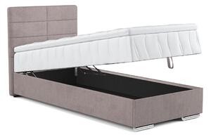 Čalouněná postel s úložným prostorem a topperem TOM 90x200