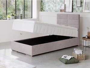 Čalouněná postel s úložným prostorem a topperem TOM 90x200